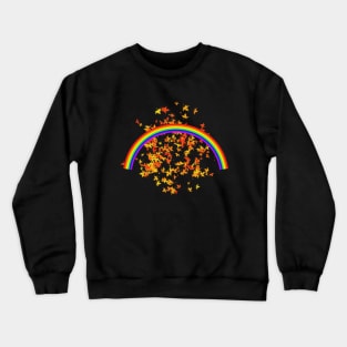 Rainbow Maple Leaves Crewneck Sweatshirt